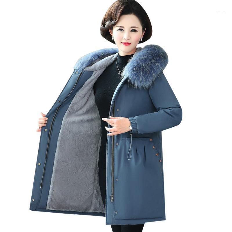 

Women's Down & Parkas European Fashion Cotton Clothes Women Winter Jacket With Fur Warm Hooded Top Clothing 274, Blue