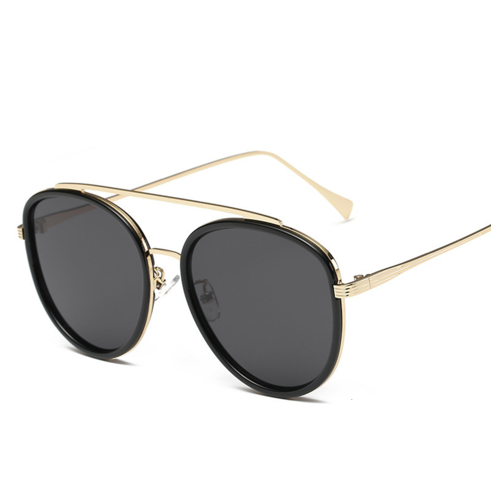 

New Fashiont Qing pilot double beam Sunglass butterfly male and female metal sunglass UV400 straight