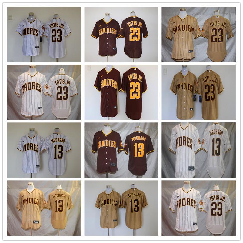 

San Diego 23 Fernando Tatis Jr. Padres 13 Manny Machado 2020 flex base cool base Baseball Jersey, Blue;black