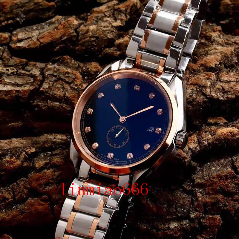 

fashion men watch fully automatic movement good quality business watches high-defintion sapphire mirror stainless steel watchband and bezel, Slivery;brown