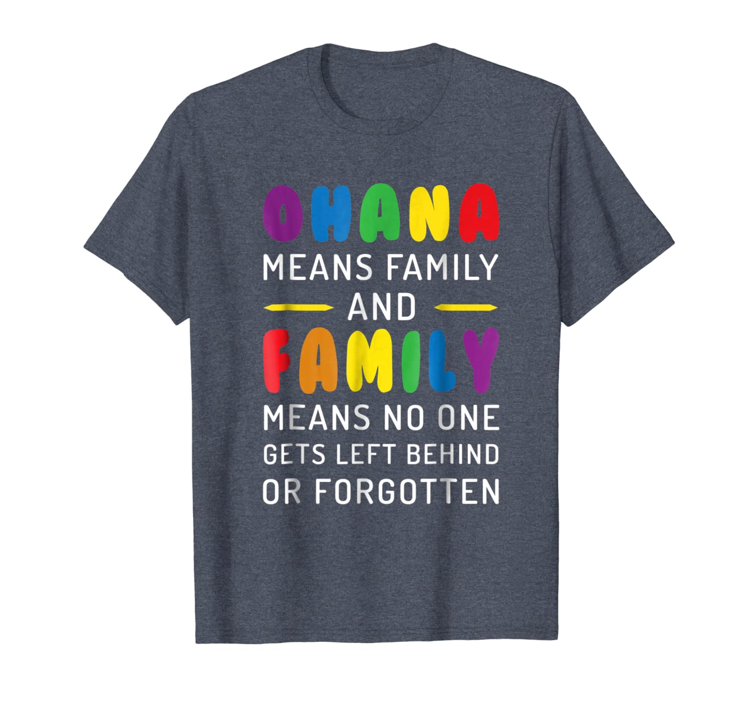 

ohana means family t-shirt, White;black