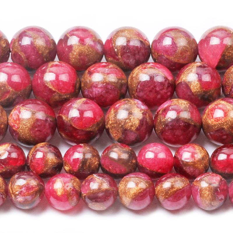 

Other Natural Scarlet Cloisonne Stone Semi Precious Beads For DIY Needlework Bracelet Jewelry Making