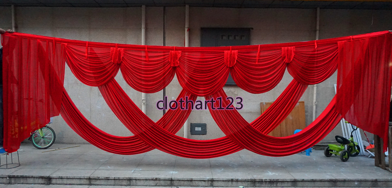 

6M wide designs wedding stylist swags for backdrop Party Curtain Celebration Stage 20ft wide backdrop drapes, Other colour