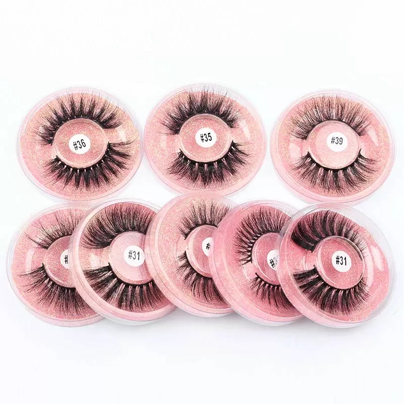 

Eyelash faux mink lashes False eyelashes eye natural long fake fluffy wispy 3d mink soft thick handmade circle lash cases packing good price and quality