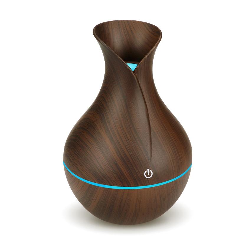 

Humidifiers KBAYBO 130ml USB Aroma Oil Diffuser Wood Electric Humidifier Ultrasonic Air Aromatherapy LEDlight Mist Maker For Home