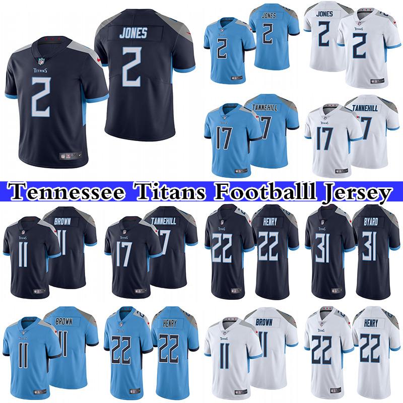 

2 Julio Jones jersey 17 Ryan Tannehill 22 Derrick Henry 11 A.J. Brown Men's Stitched NFL Tennessee Titans Football Nike Limited Jerseys, Navy blue