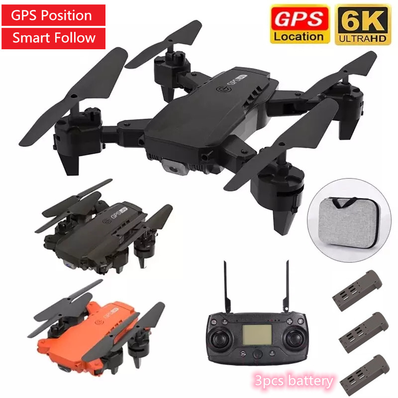 

6K Dual Camera GPS Optical Flow RC Quadcopter with 6K Dual HD Camera GPS Dual Positioning 1500M Power Motor Helicopter VS F6 M21, 4k single 1battery1