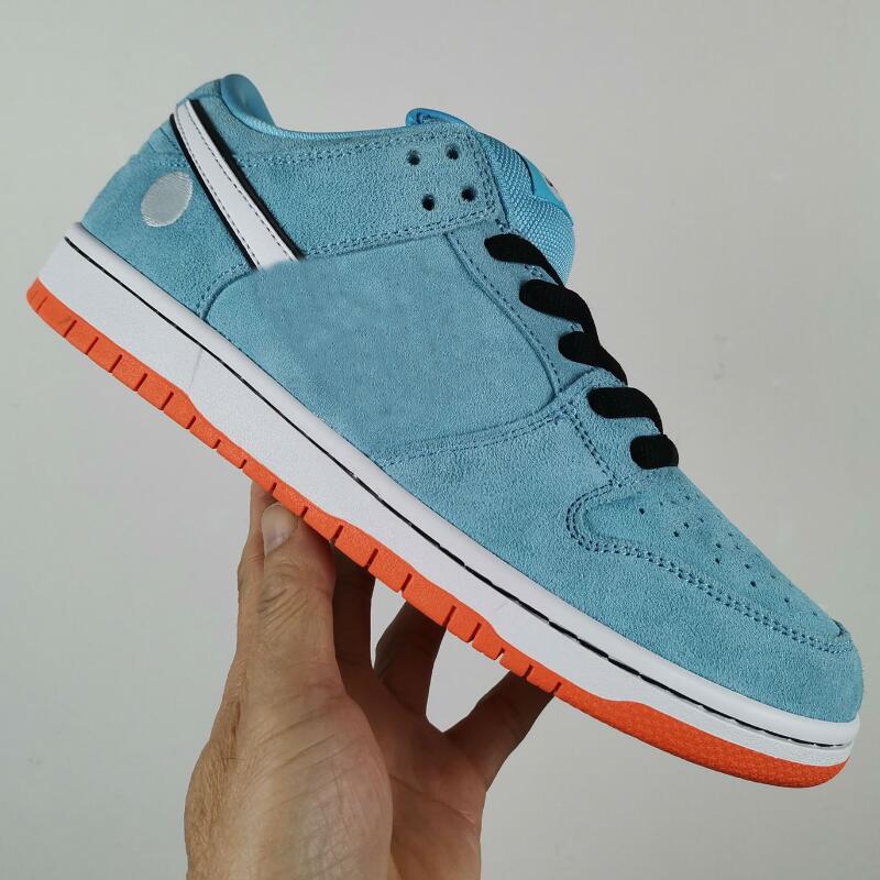 

WE see x Low Pro 58 Gulf StateBoard Shoe Light Blue Suede Men Women walking Sports Sneakers Mens Trainers, White;red