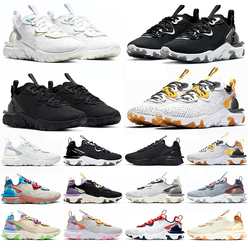 

React Vision Running Shoes For Men Women Triple Black White Iridescent Honeycomb Vast Grey Light Armory Blue Mens Womens Trainers Sports Sneakers, #3 triple black