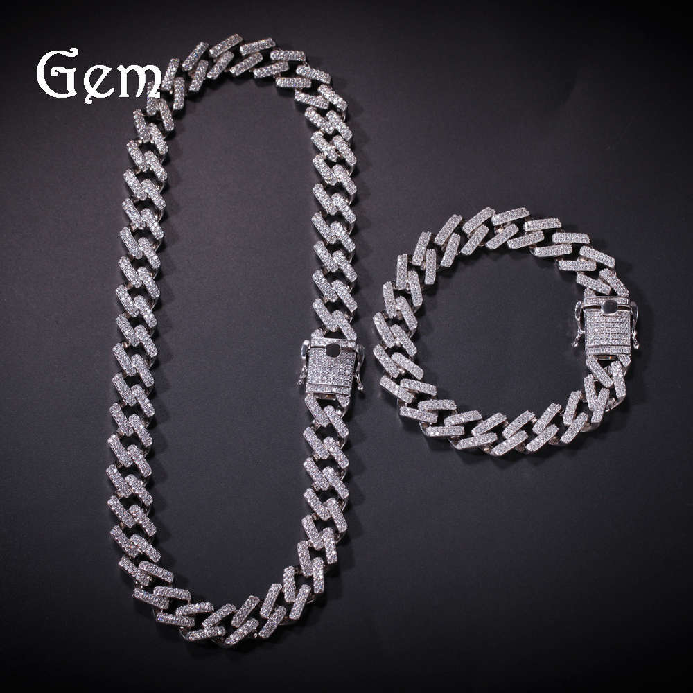 

Cute jewelry bar Miami Cuba chain with zircon men's hip hop Necklace