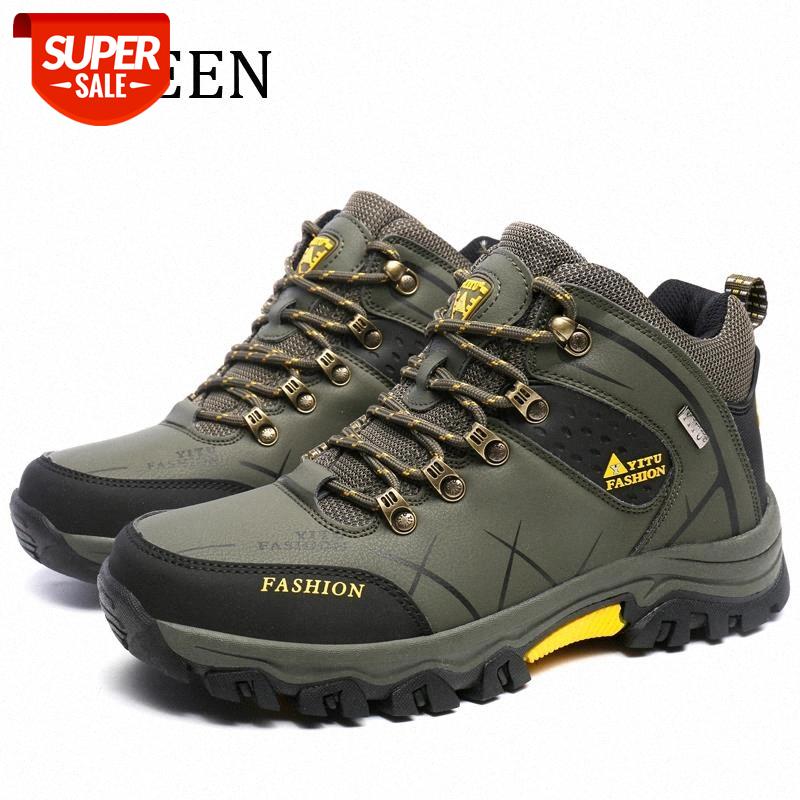 

YWEEN Men Boots New Work Boots Men Outdoor Waterproof Sneakers Ankle Working Footwear Mens Shoes #KC6d