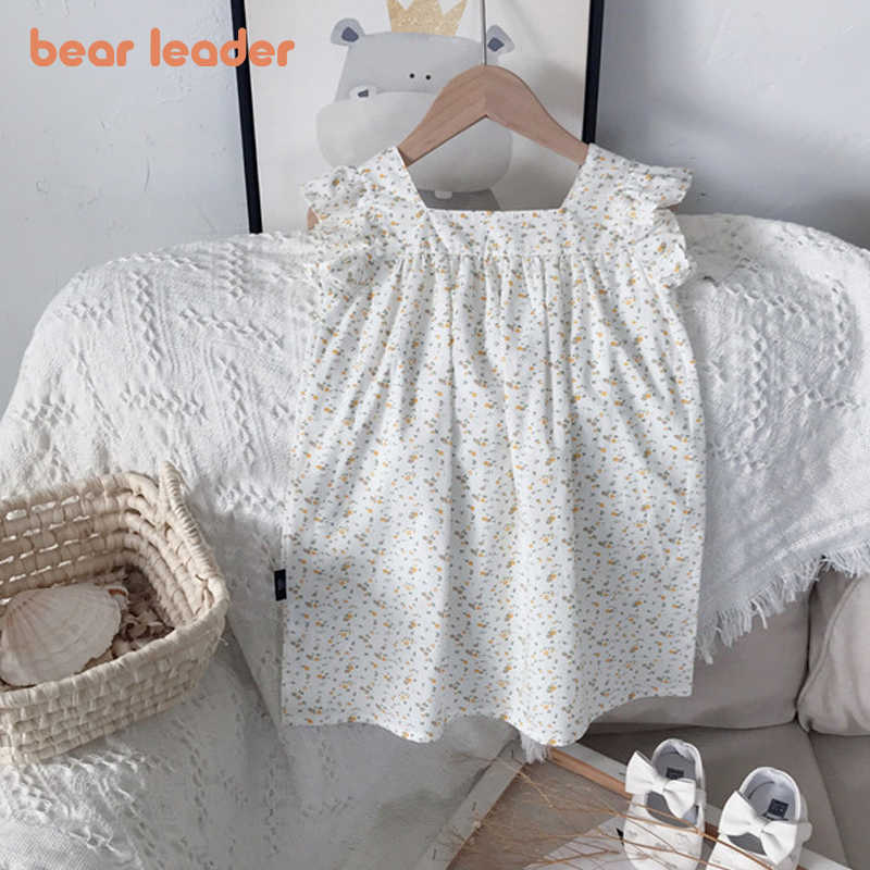 

Bear Leader Girls Casual Floral Dresses Summer Fashion Baby Flowers Print Dress Kids Princess Ruffles Vestidos Children Clothes 210708, Ah2140white