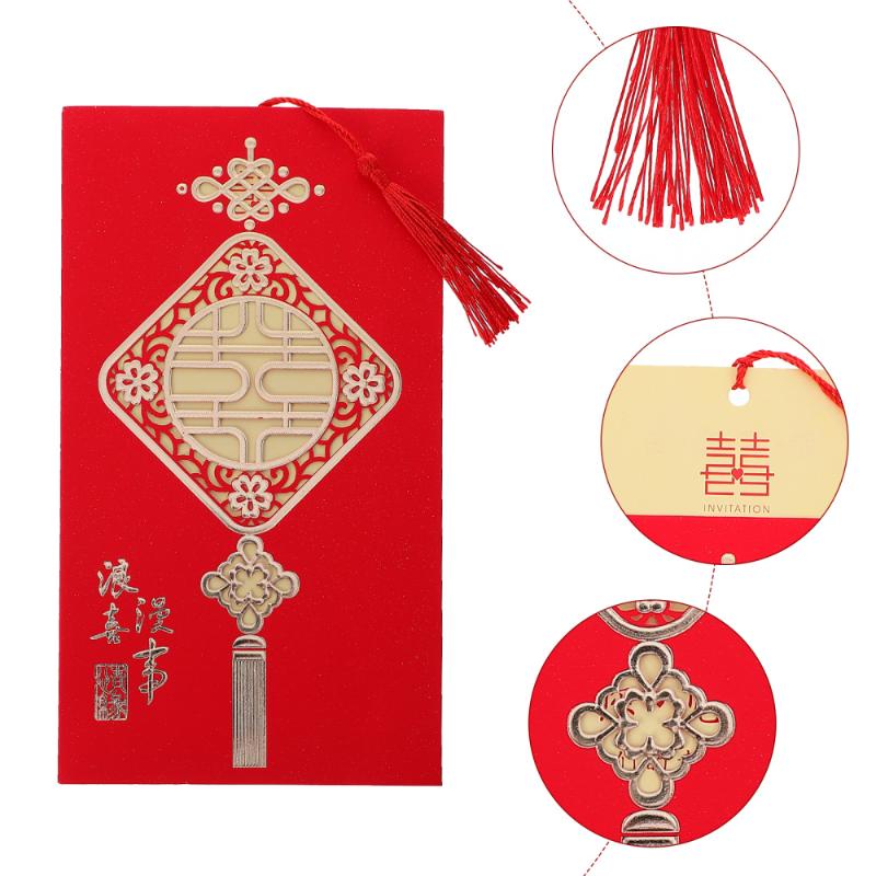 

10pcs Chinese Style Romantic Wedding Invitations Lovely Paper Cards Greeting