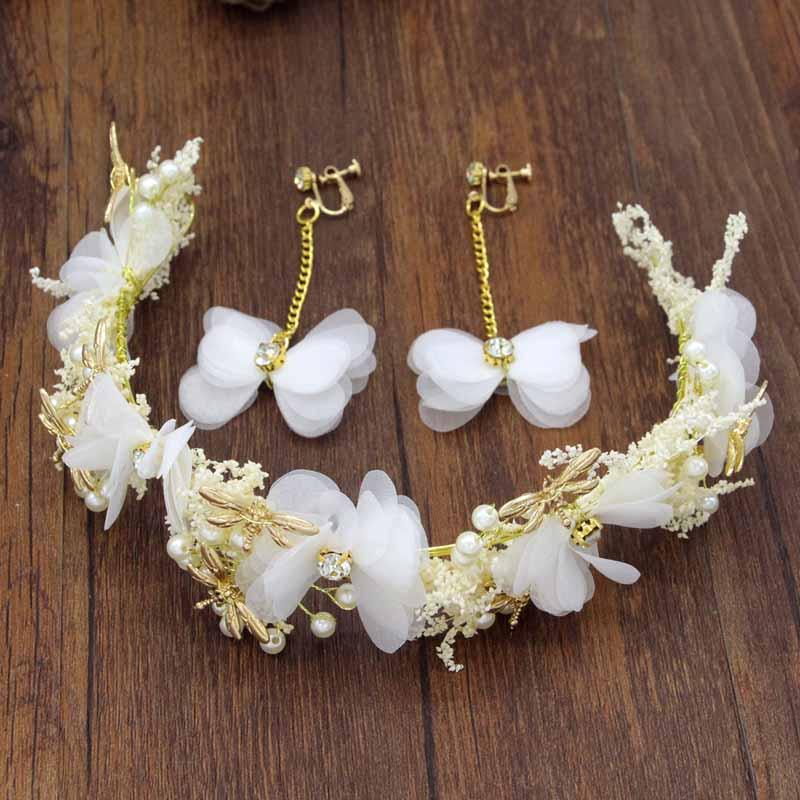 

Earrings & Necklace Korean Style Bridal Headpeice Garland And Set Handmade Star Dragonfly Shaped Headband Women Hair Jewelry Accessories VL, Silver