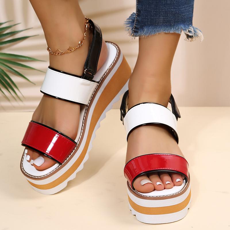 

Sandals Women 2022 Casual Heels Woman Platform Wedges Non-slip Shoes Ladies Summer Buckle Large Size 35~43, Black
