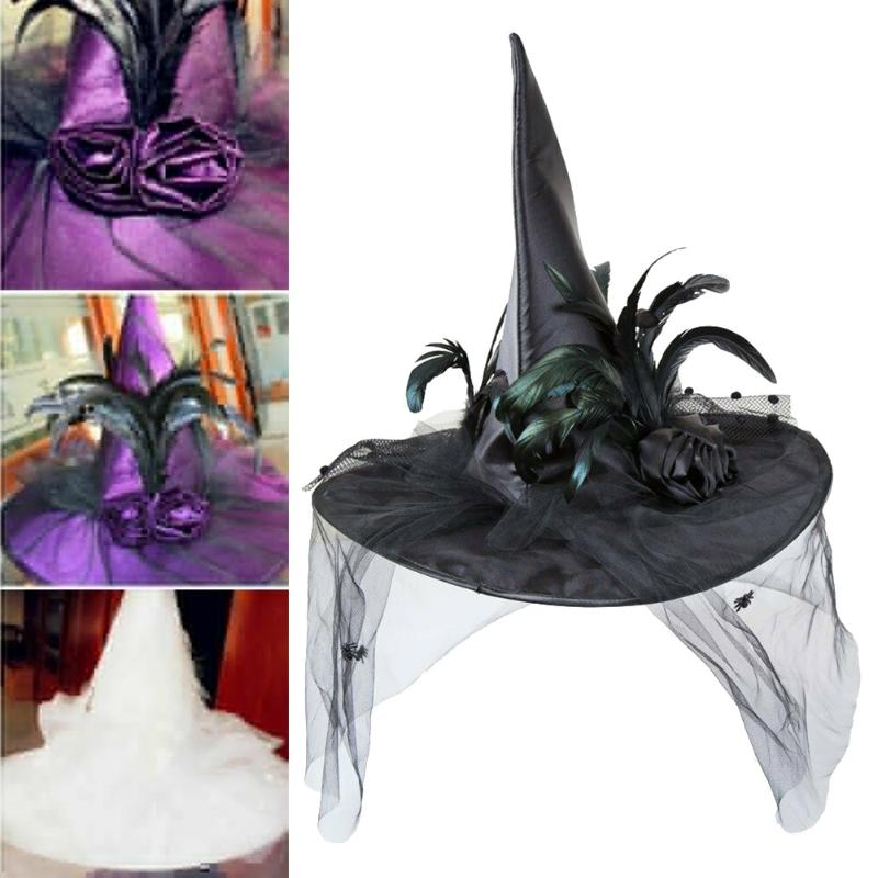 

Outdoor Hats Witch Caps Adult Costume Accessory Halloween Fancy Cosplay Decor ZJ55, White