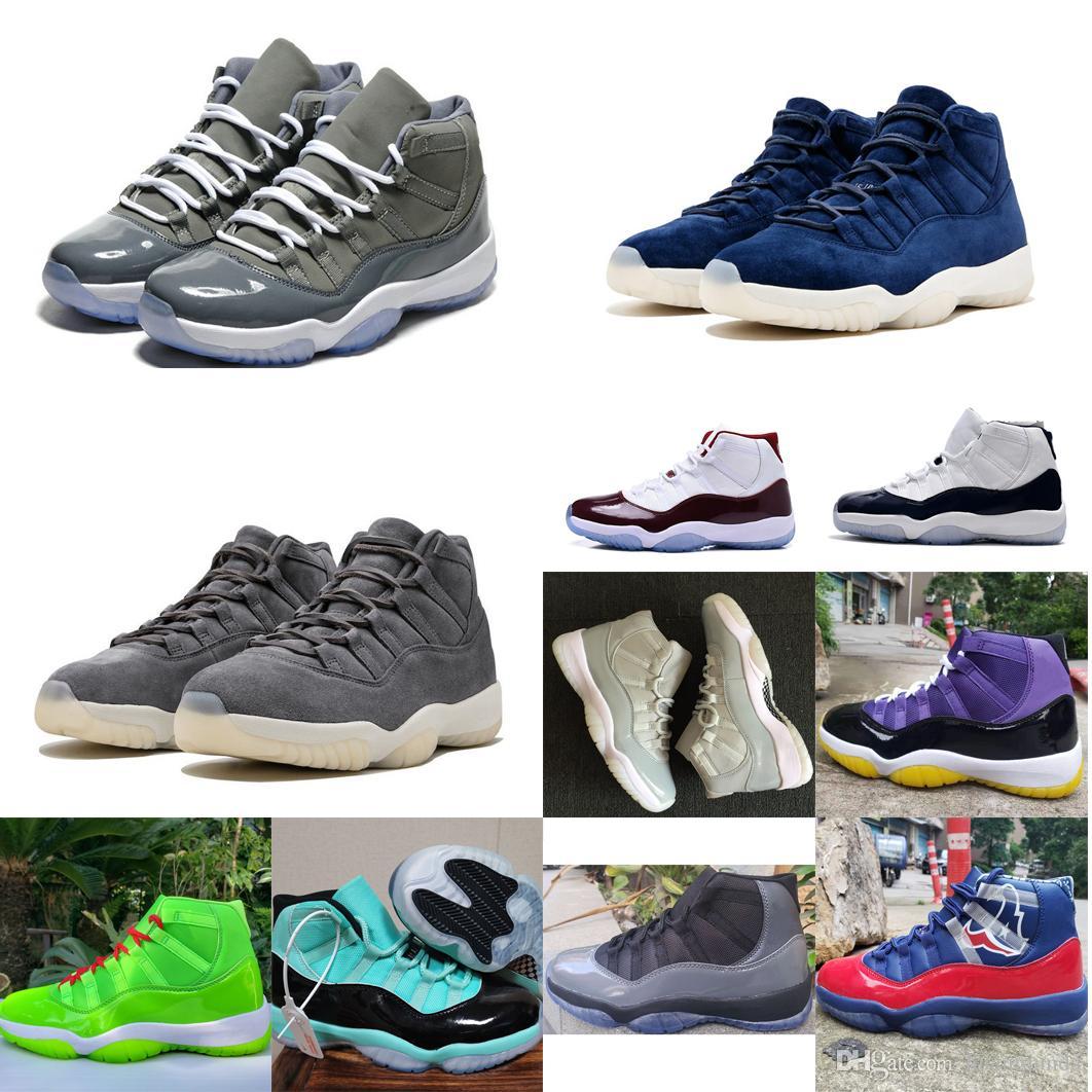 

Retro mens jumpman 11 xi basketball shoes 11s OG pro sneakers Cool Grey Suede Blue Purple Black Yellow Lakers lebron 19 tennis with box
