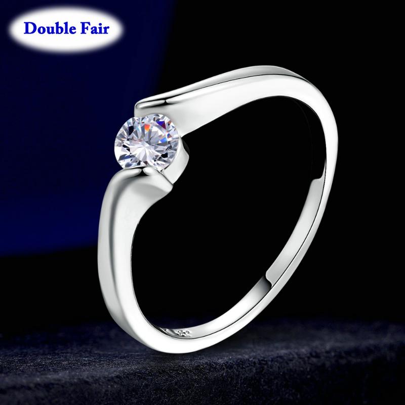 

Wedding Rings Classic Cubic Zirconia White Gold Color Fashion Jewelry Engagement Finger For Women Crystal Wholesale DWR422, Slivery;golden
