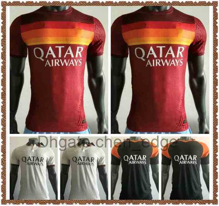 

Player version PEROTTI PASTORE ZANIOLO soccer jersey 2021 DZEKO TOTTI 20 21 football shirt DE ROSSI as maillot foot, Black;yellow