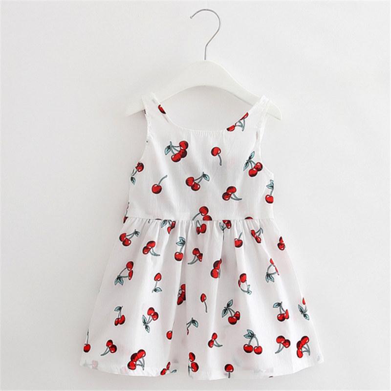 

Girl's Dresses Toddler Girls Casual Dress For Summer Cute Cherry Printing 2-6Y Baby Party Clothes Suspenders Children Beauty 2022, Red;yellow