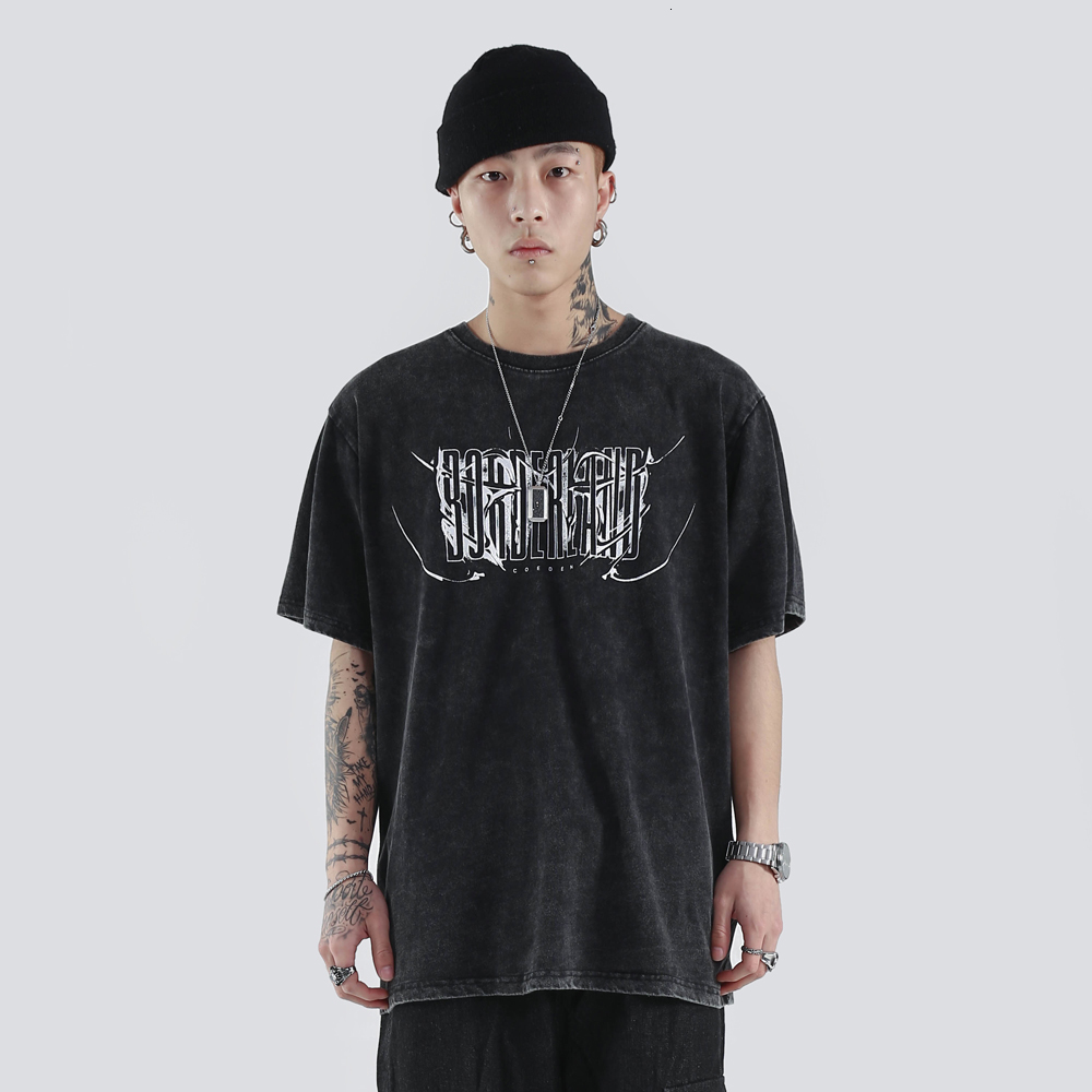 

2021 New Summer Men Hip Hop Tshirt Oversized Streetwear Black Shirt Cotton Tops Couple Clothes Trend Clothing for Mens Letter Tees Xv77