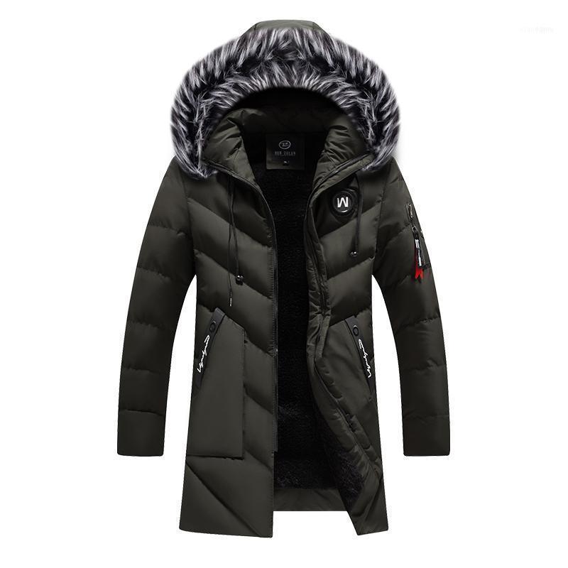

Men's Down & Parkas Fleece Man's Jackets Outwear 2021 Winter Jacket Men Thicken Warm Long Hooded Coat Zipper Overcoat Male Hat Detachab, Black