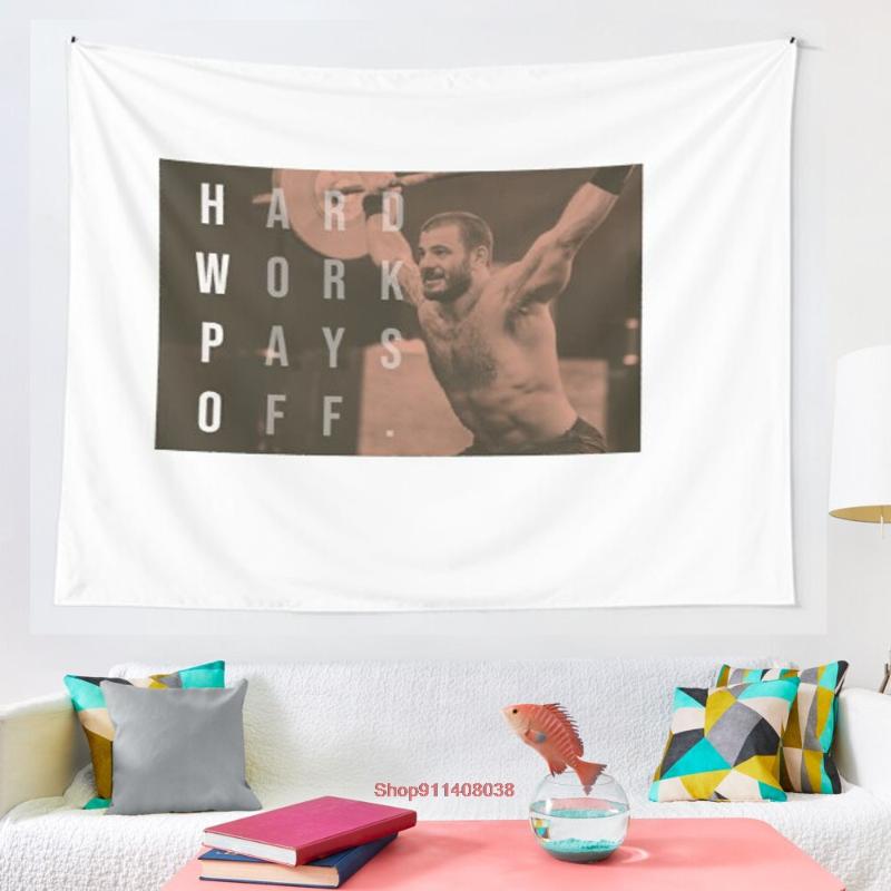 Tapestries Mat Fraser CrossFit Hard Work Pays Off HWPO Tapestry Witchcraft Bohemian Decoration Home Hippie-image-745744083