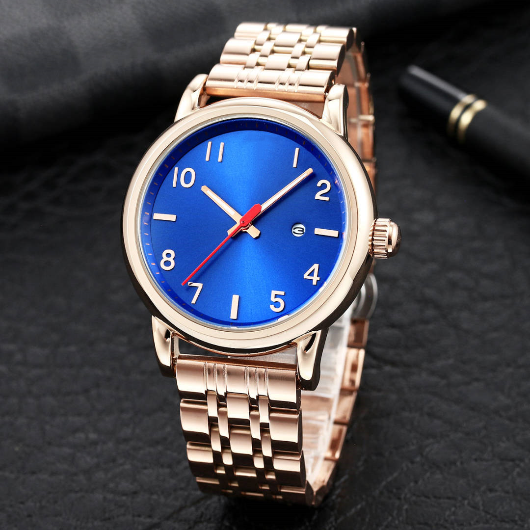 

2021 three stitches luxury mens watches quartz watch designer wristwatch amn brand fashion steel strap circular surface shape, Slivery;brown