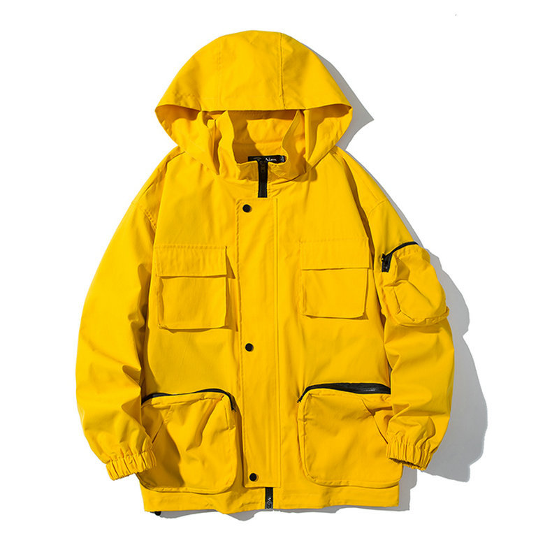 

2021 New Cargo Bomber Windbreaker Hoodie Jacket Men's Autumn Pocket Design Hip Hop Jackets Streetwear Men High Quality Coats Vh7j Tgum, Dark grey