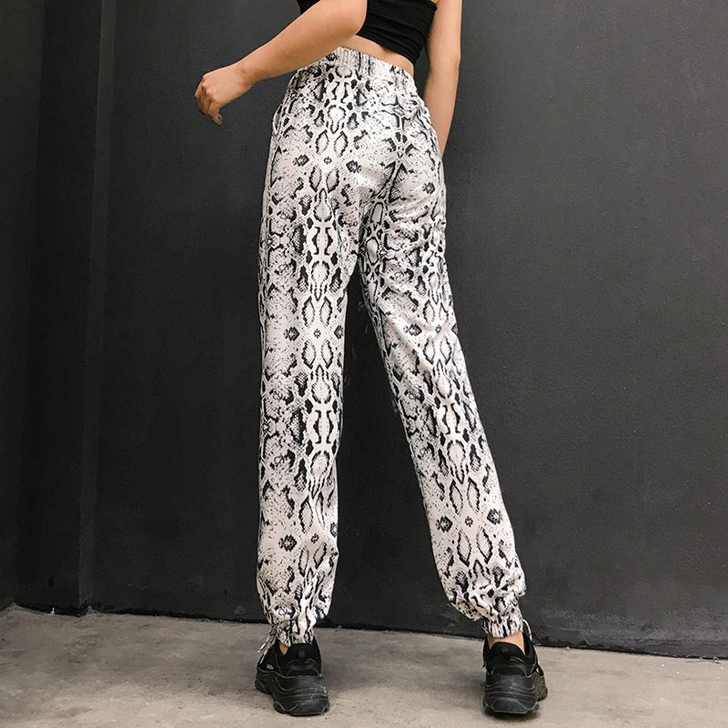 

Harajuku High Waist Slim Serpentine Harem Pants Women Streetwear Drawstring Casual Trousers Female 2021 New Pants, Black;white