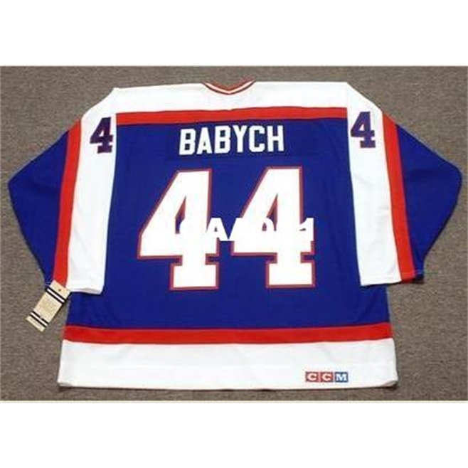 

001 #44 DAVE BABYCH Winnipeg Jets 1982 CCM Vintage Retro Hockey Jersey or custom any name or number retro Jersey, Black