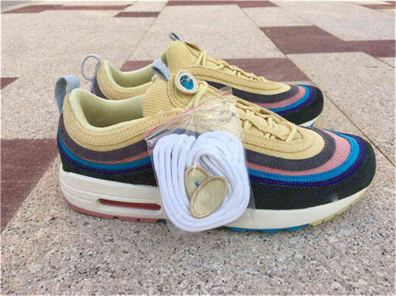 

2022 Top Authentic Sean Wotherspoon x 1/97 VF SW Mens Outdoor Shoes Trainers Lemon Corduroy Rainbow Sports Sneakers With Original Box