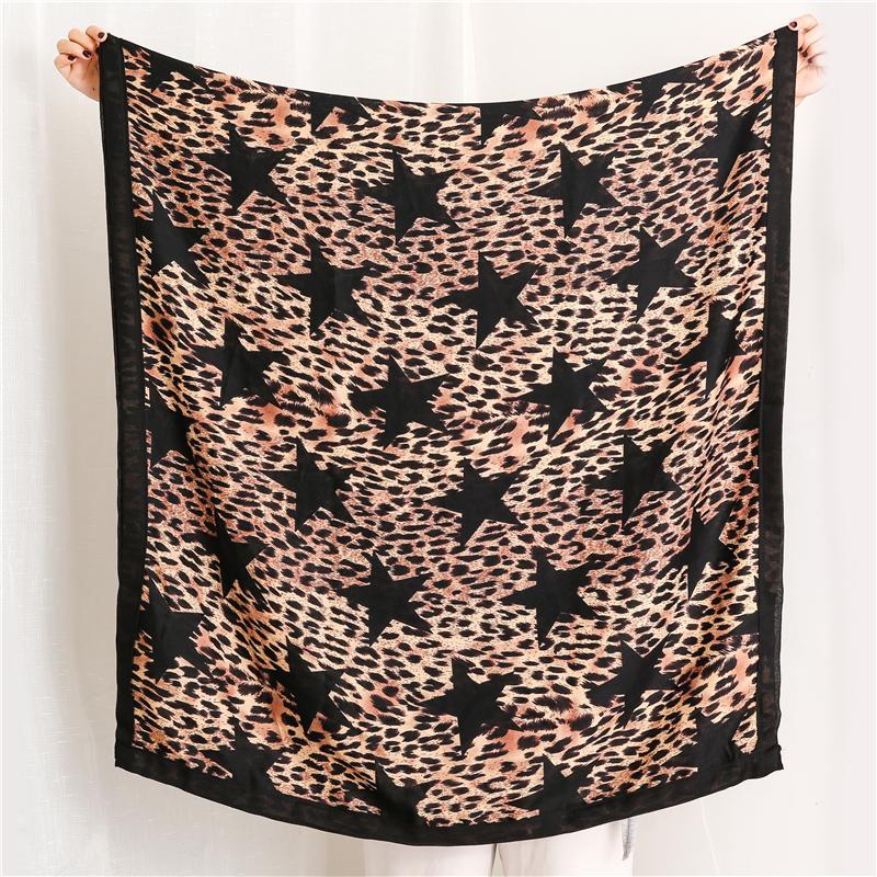 

Scarves 1pcs Fashion America Design Pashmina Leopard Star Print Hijab Scarf Women Wrap