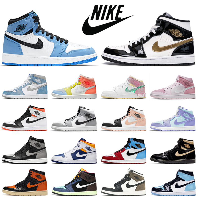 

Hyper Royal 1s Men Basketball Shoes Jumpman 1 University Blue Obsidian Shattered Backboard Womens Mens Trainers Sports Sneakers