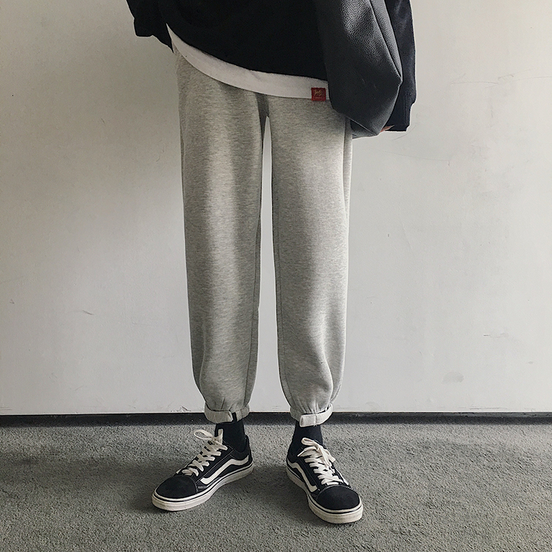 

2021 New Men's Cotton Casual Male Leisure Grey/black Sports Pants Trousers Active Elastic Harem Hip Hop Joggers Sweatpants Pv28