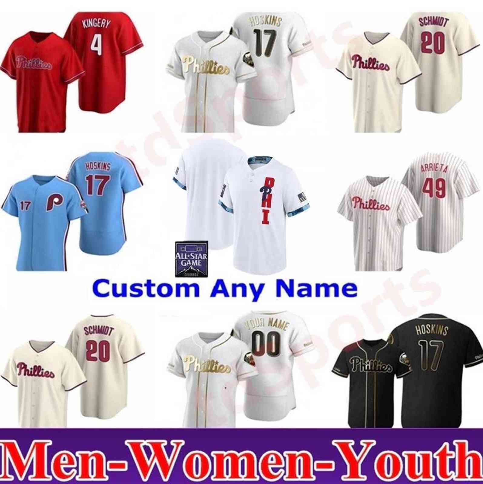

Men Women youth Bryce Philadelphia 2022 All-Star Game Baseball Jerseys Phillies Darren Daulton Harper Maikel Franco Rhys Hoskins Aaron Nola, As shown in illustration