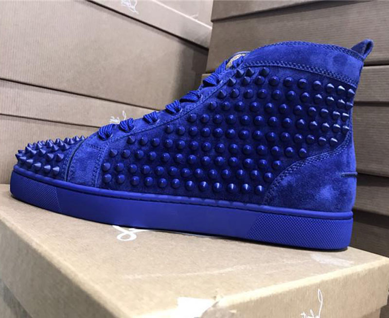 

2021 5-14 Hot Sale Red Bottom Low Cut Spikes Flats Shoes For Men Women Leather Sneakers Casual Shoes With Box Dust Bag, Black