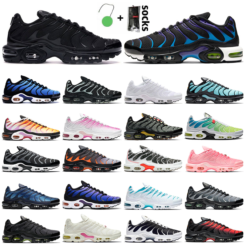 

Plus tn Men Running Shoes Outdoor Sneakers Atlanta Kaomoji Triple White volt Red black gradient Oreo Hyper Blue Web Crater Sports Women Trainers Size 36-46, 15