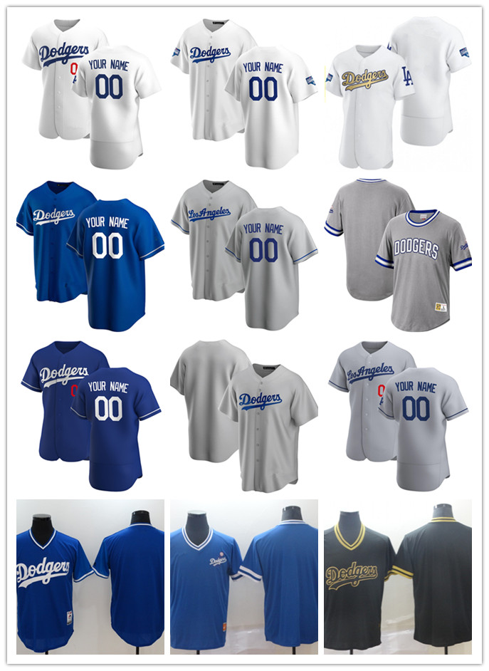 

Custom Jersey Mens women Youth Los Angeles Dodgers your name any name number Authentic Baseball Jerseys white blue, Blue;black