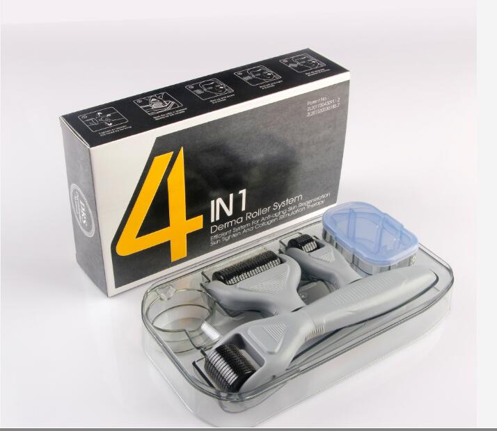 DRS Derma Meso Roller 4 in 1 Dermaroller System 0.5mm 1.0mm 1.5mm Titanium Micro Needles Travel Case-image-658186571