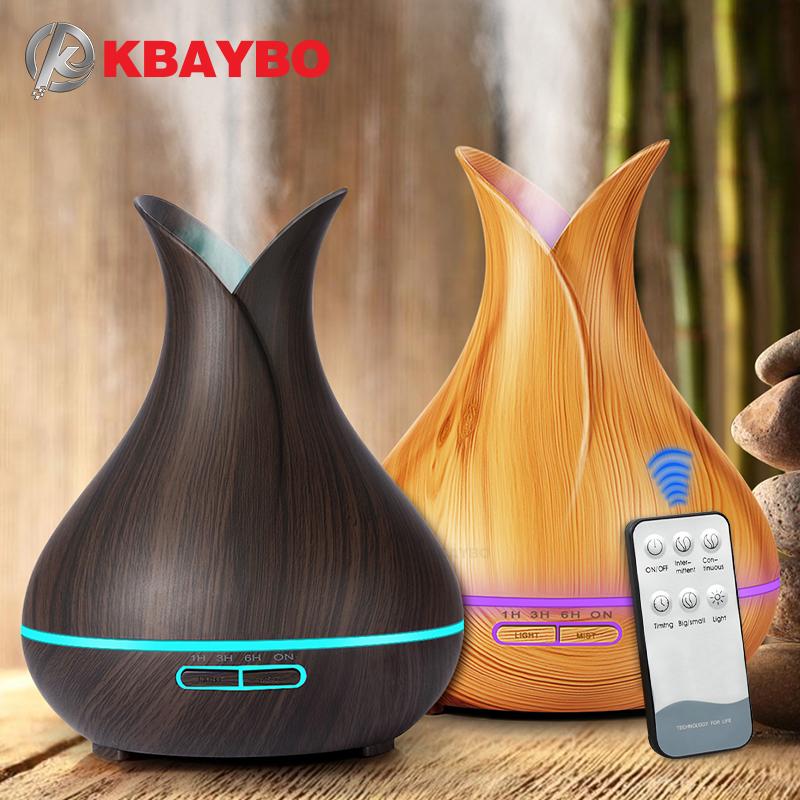 

400ml Air Diffuser Electric Aroma Essential Oil Ultrasonic Humidifier Wood Remote Control Mistmaker For Home Humidifiers