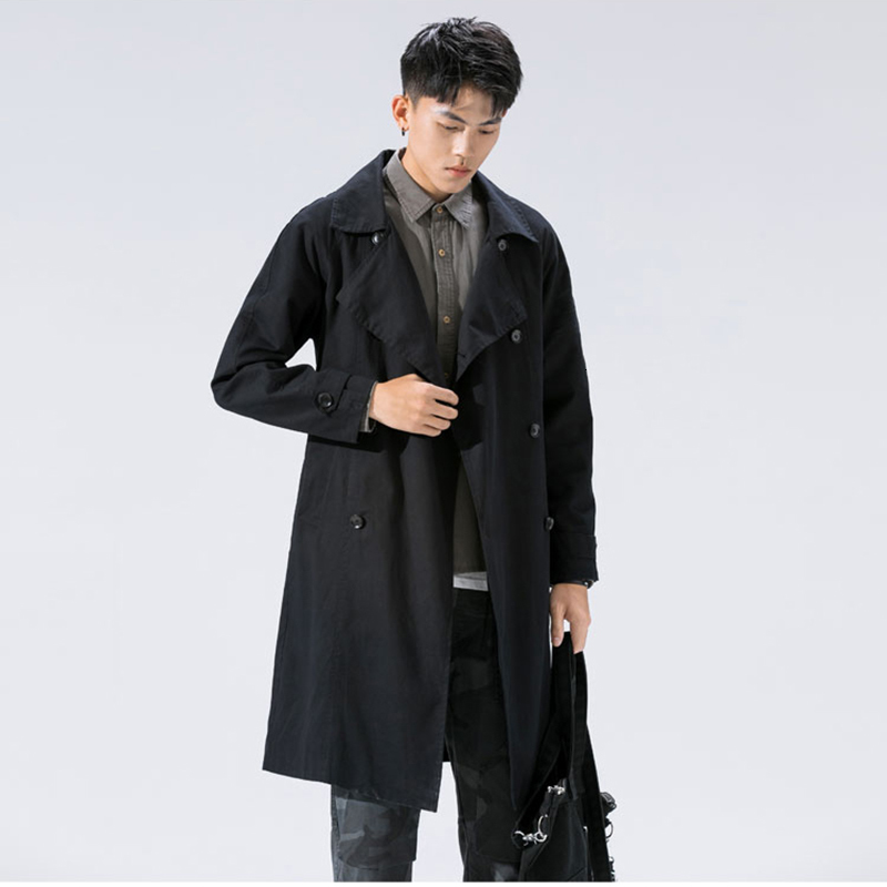 

2021 New Trench Double-breasted Coat Manf Lapel Belt Spring Cloak Men Trenchcoat Japanese Style Solid Long Windbreaker Vyxr, Army green