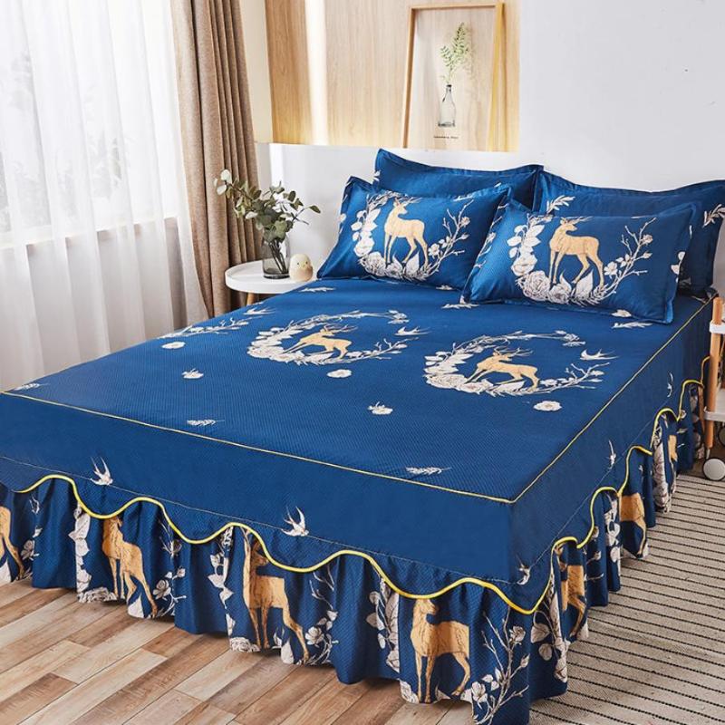 

Bedding Sets Bedroom Bed Skirt Non-slip Stain Resistant Mattress Sheet 1 Bedspread + 2 Pillowcase ( No Include ) F0053, 24