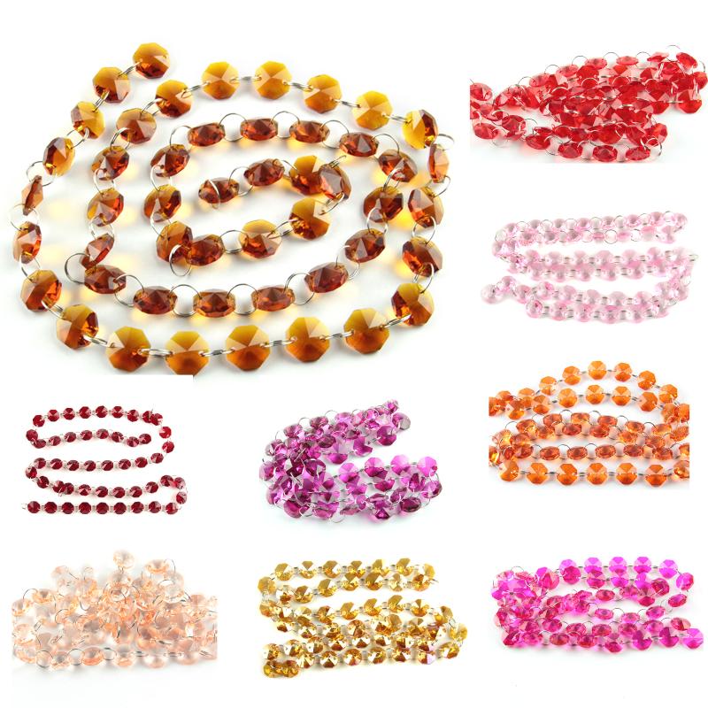 

5m Wedding Decoration Octagonal Crystal Beads Curtain Iridescent Garland Strand Shimmer Curtains Party Decoration