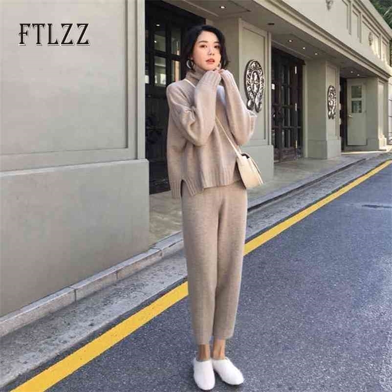 

Spring Autumn Two Piece Set Women Slim Pants Outfit Woman Knitted Tracksuits Fashion Streetwear Sweater Sportsuits Suit 210602, 12