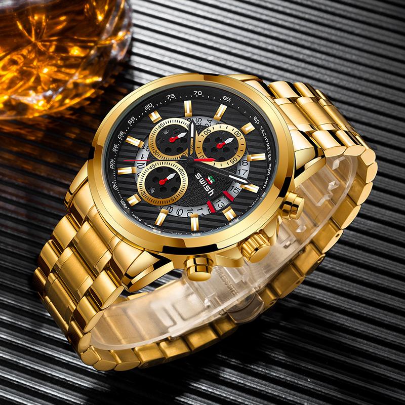

Wristwatches Men Watch 2021 Tops Bussiness Watches Waterproof Stainless Steel Wristwatch Montre Homme Quartz, Sw0088m black
