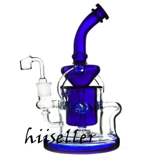 

8.6 inchs Klein Recycler Oil Rigs Dab Glass Water Bongs Smoke Glass Oil Burner Pipe Function Beaker Bong With 14mm Banger