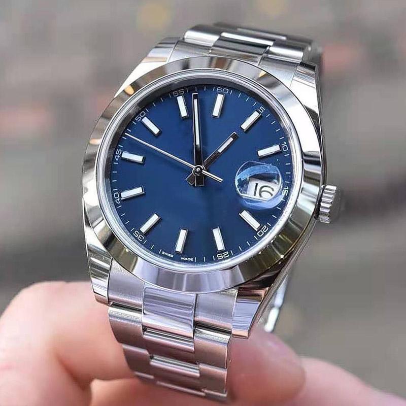 

Men Watch Sapphire Gray Baton datejust daydate 41mm Blue Smooth Mens Automatic Master Watches Mechanical montre de luxe Oyster Band Wrsitwatches, #3(no box)