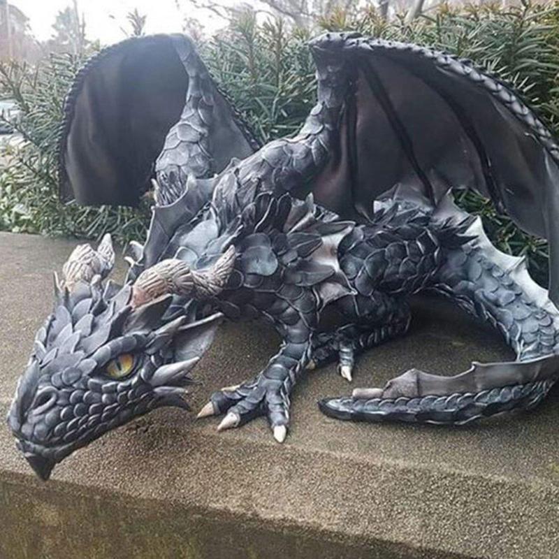

Decorative Objects & Figurines Garden Big Squatting Dragon Sculpture-Dragon Guardian Statue Sculpture Outdoor Decoration Gothic