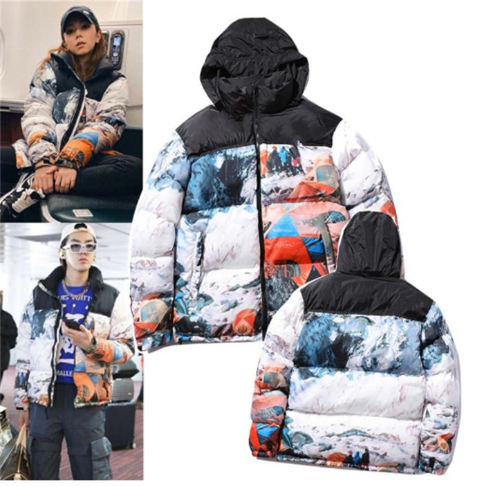 

2021 European and American autumn and winter big size down cotton padded jacket classic double jacket men's and women's same couple cotton p, Black
